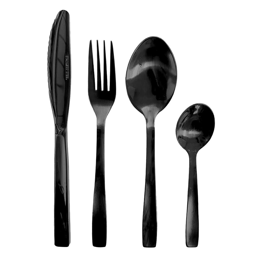 Faqueiro 24 Peças De Aço Inox Black Santorini Luxo Jolitex