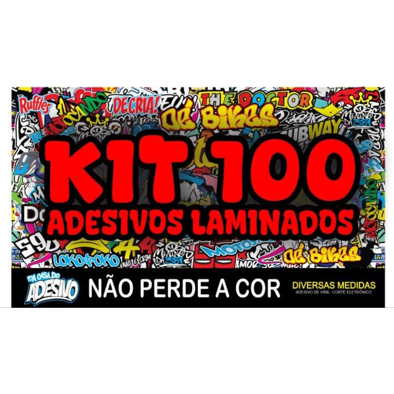 kit 100 adesivos sortidos