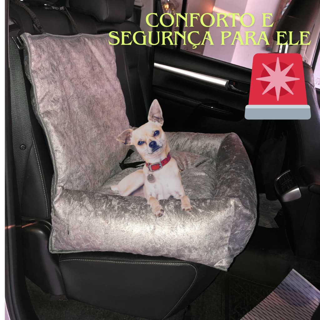 Caminha para cachorro 3 em 1, para o carro, sofá e casa, cor cinza