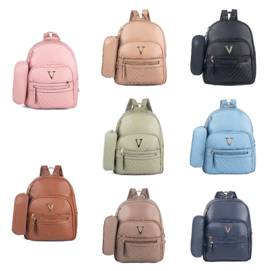 Bolsa De Mochila Feminina Média De Costas Em Couro Sintético NEW2024