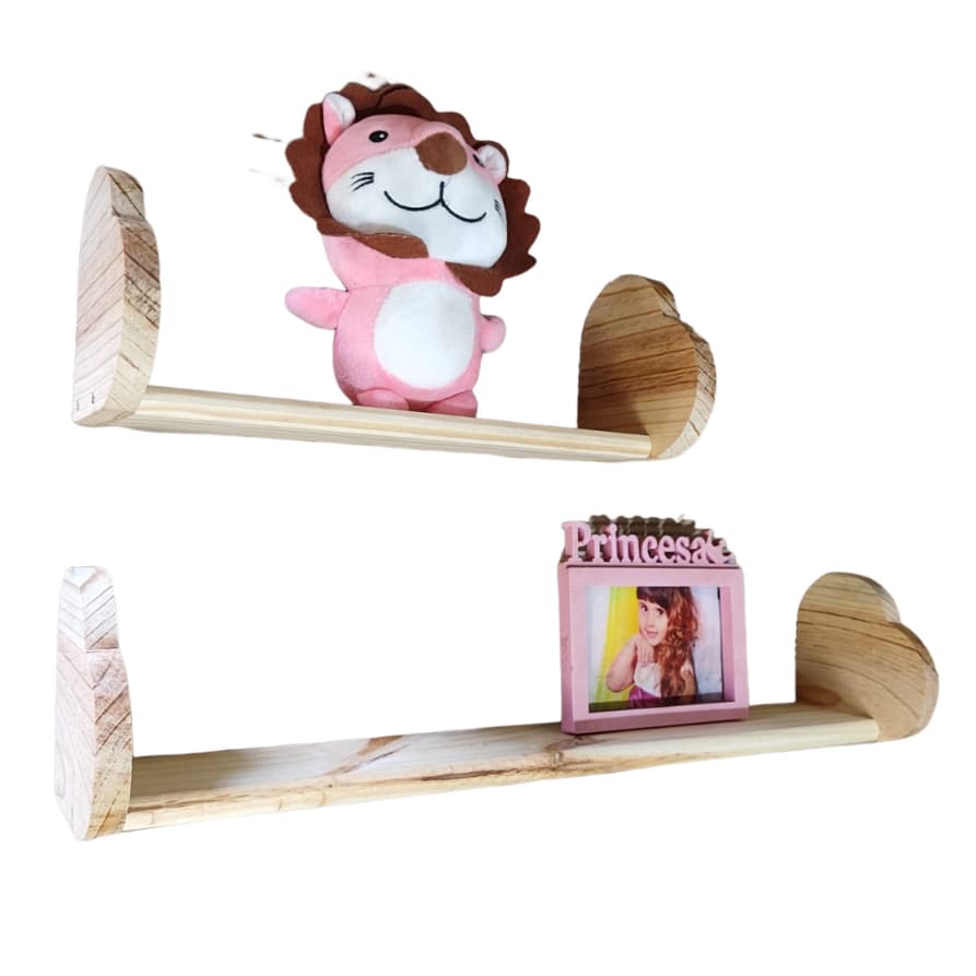 Prateleira coração para quarto de menina Prateleira de madeira em formato de coração para decoração infantil Prateleira decorativa coração para quarto infantil Prateleira coração para decoração de quarto de criança Prateleira de madeira pinus