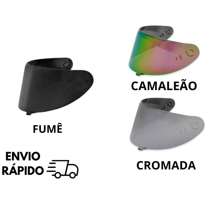 VISEIRA CAPACETE ASX/AXXIS V18B FUMÊ/CAMALEÃO/CROMADA