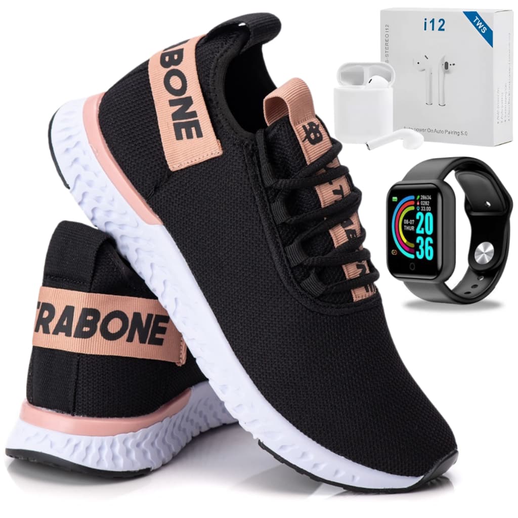 Tênis Unissex Ultrabone De Para Academia Treino Leve Caminhada Dia a Dia Mais Fone e Smart