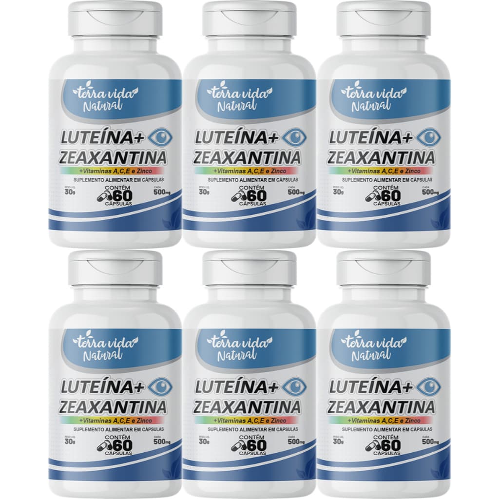 Kit com 6 Luteína Mais Zeaxantina Mais Vitaminas A, C, E e zinco 360 Capsulas