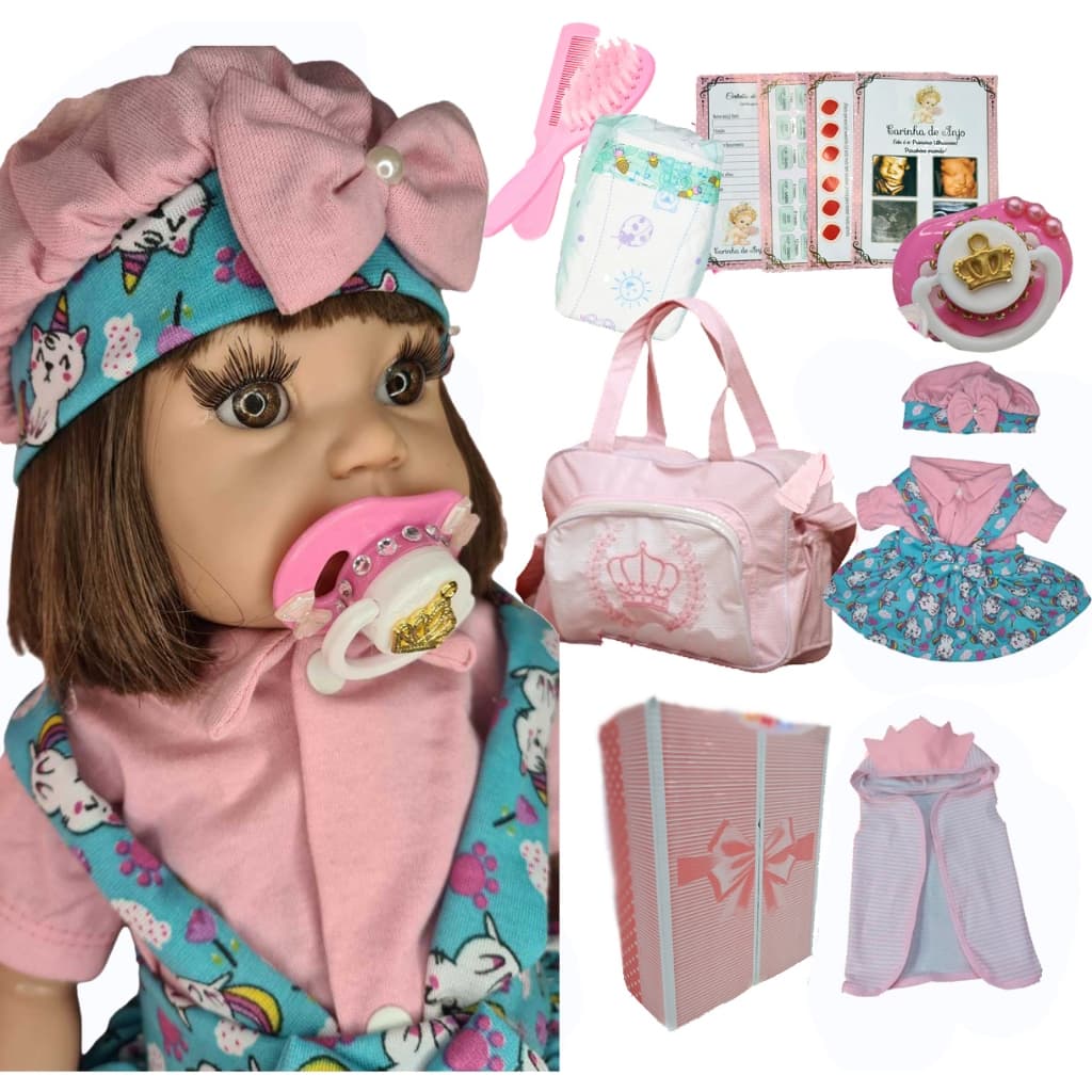 Bebê Reborn Original 22 Itens Realista Loira Negra Morena Promoção Silicone