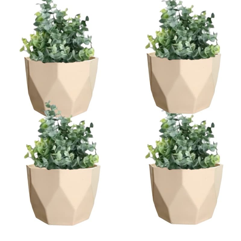 kit 4 Vasinhos facetado Decorativos para Plantas suculentas