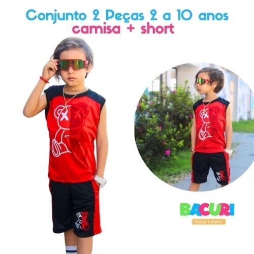Conjunto Com 2 Peças Infantil Masculino 2 ao 10 Anos Lançamento 2025