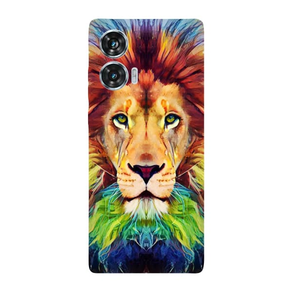 Capinha para Moto Edge 50 Fusion Anti Impacto Personalizada - Leão Aquarela