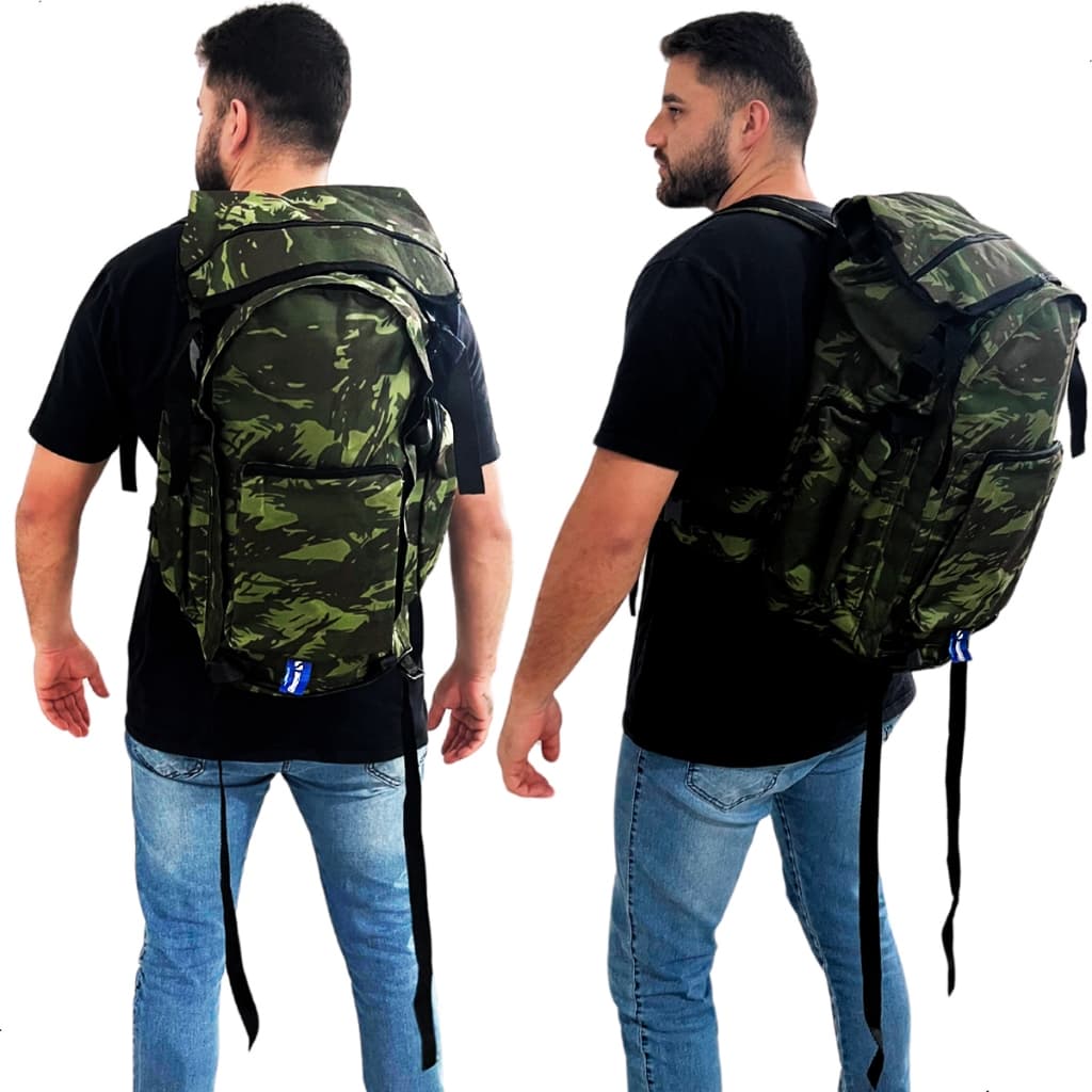 Mochila 40 Litros Reforçada Grande Camping Viagem Trilha Pesca Montanhismo Trekking