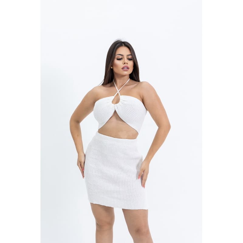 Conjunto Saia Curta Tricô