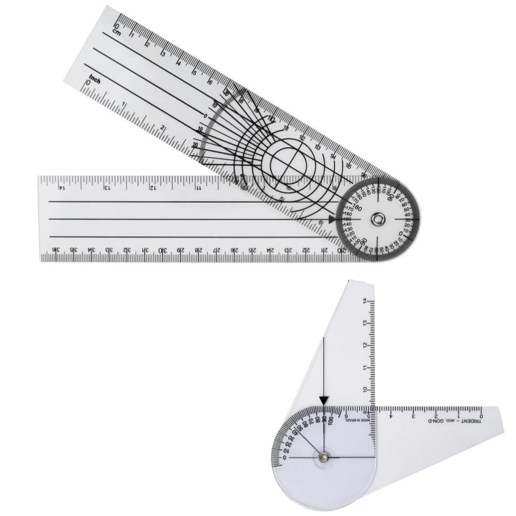 Goniômetro Grande 36cm + Goniômetro De Dedo 14cm - Kit Fisioterapia Enfermagem Saúde