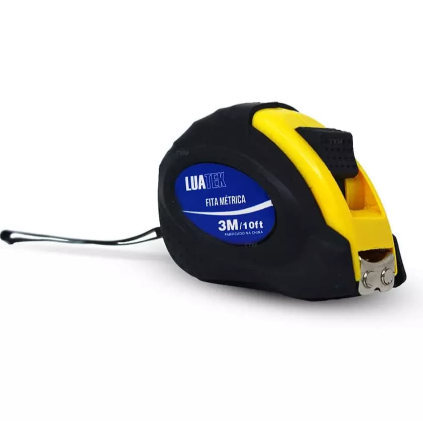 Trena de Medição 3 Metros com Ímã Emborrachada Luatek, Compacta e Resistente, Ideal para Uso Profissional e Doméstico, Medição Precisa e Durabilidade, Design Ergonomico, Ferramenta Essencial para Obras e Reformas, Trena de Qualidade e Confiabilidade