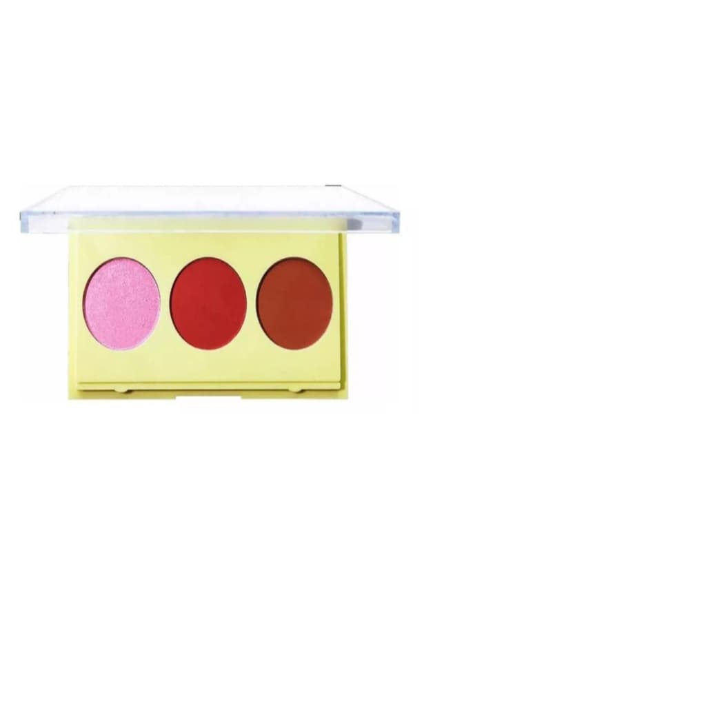 Paleta De Blush Facial Phállebeauty Trio Cores Rose Rosa Tom Da Maquiagem Trio Rosa Vermelho Vermelho Escuro paleta amarela