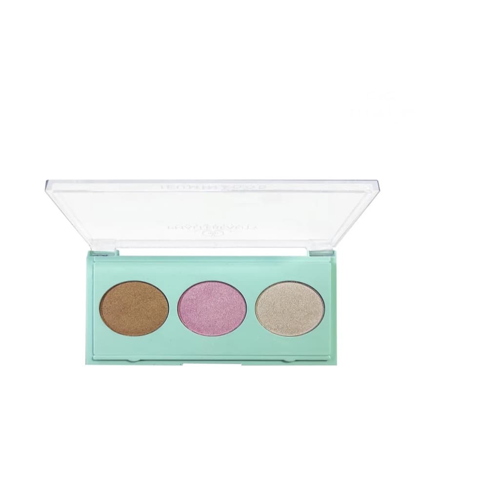 Paleta De Blush Facial Phállebeauty Trio Cores Rose Rosa Tom Da Maquiagem Trio Rosa Marrom Cinza paleta verde