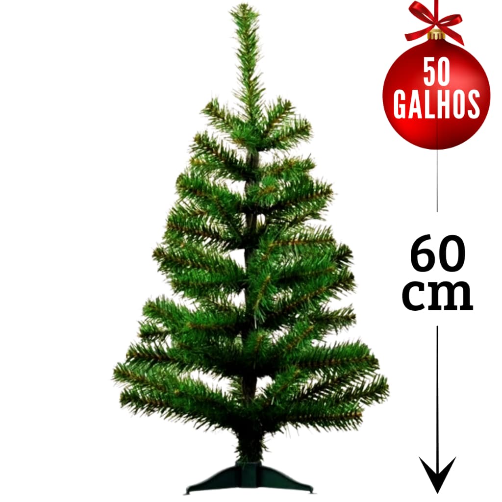 Árvore de Natal 60 cm - 50 galhos Pinheiro Luxo Pequena