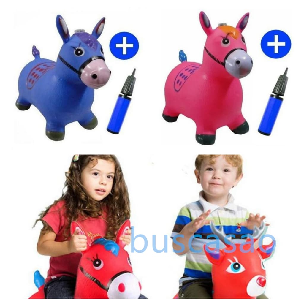 Cavalinho Upa Upa Pula Pula Inflável Musical + Bomba BrinquedoInfantil