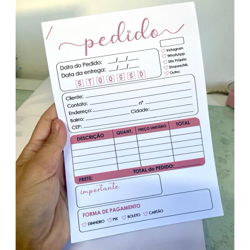 Bloco de Pedido - A5 20fls