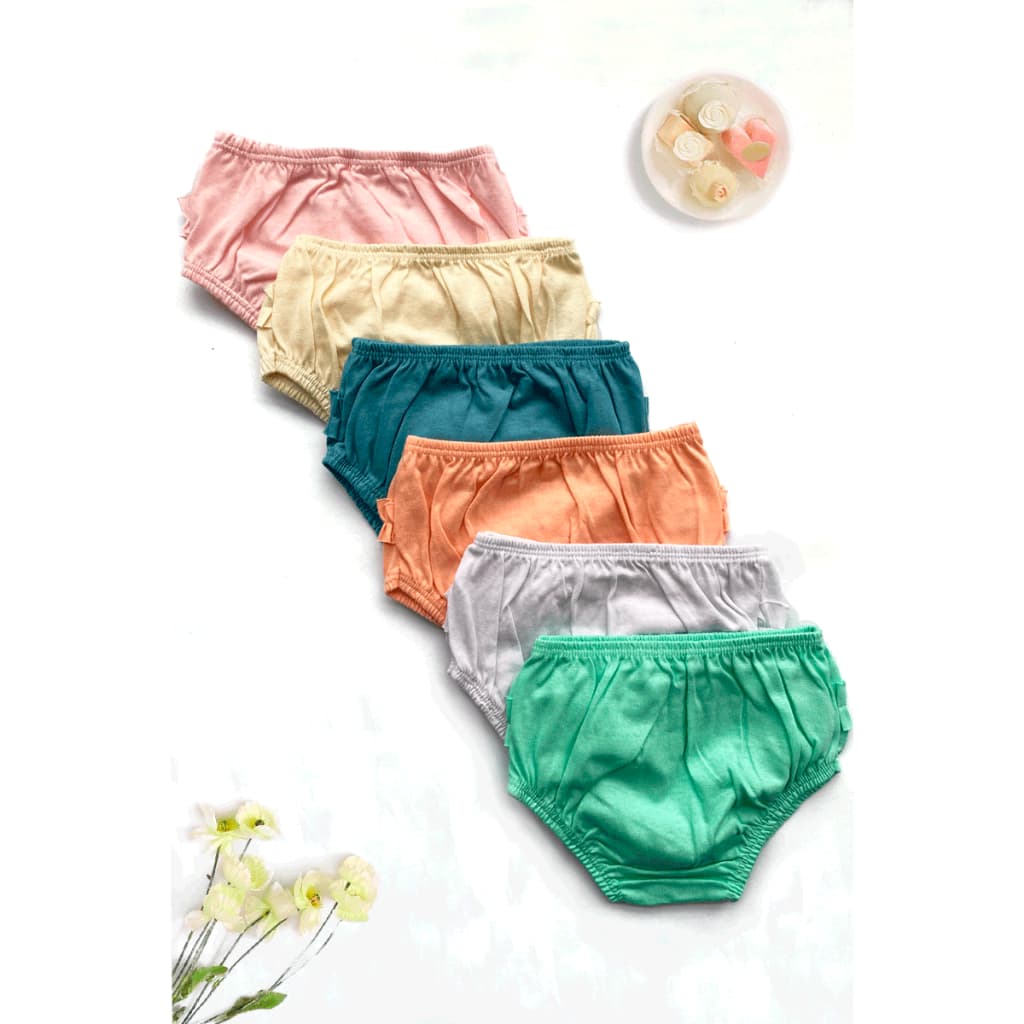 Kit 3 Calcinhas Cobre Fraldas Bebês 100% Algodão Frufru Meninas Conforto Qualidade Tamanhos RN ao 01