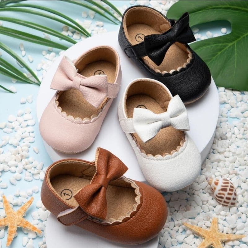 Sapatilha de bebês menina sapatos de laço bebê fofo blogueirinha 0 a 18 meses