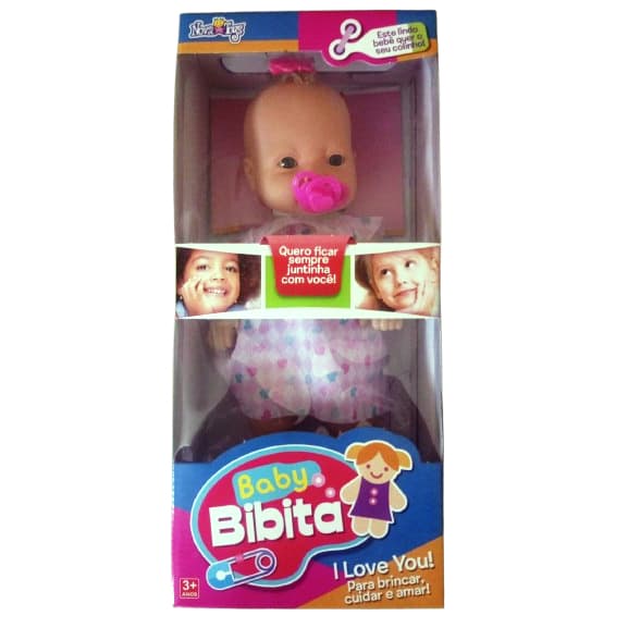Boneca Baby Bibiba Com Chupeta 30cm - Nova Toys