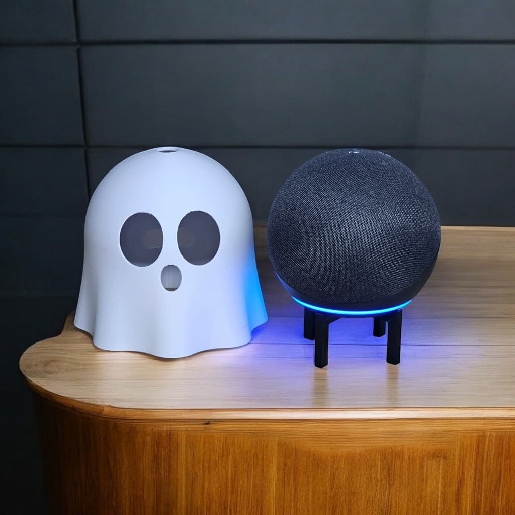 Suporte Alexa Echo Dot 4 e Echo Dot 5. Tema Fantasma Hallowen - Presente, decoração criativa, Amazon