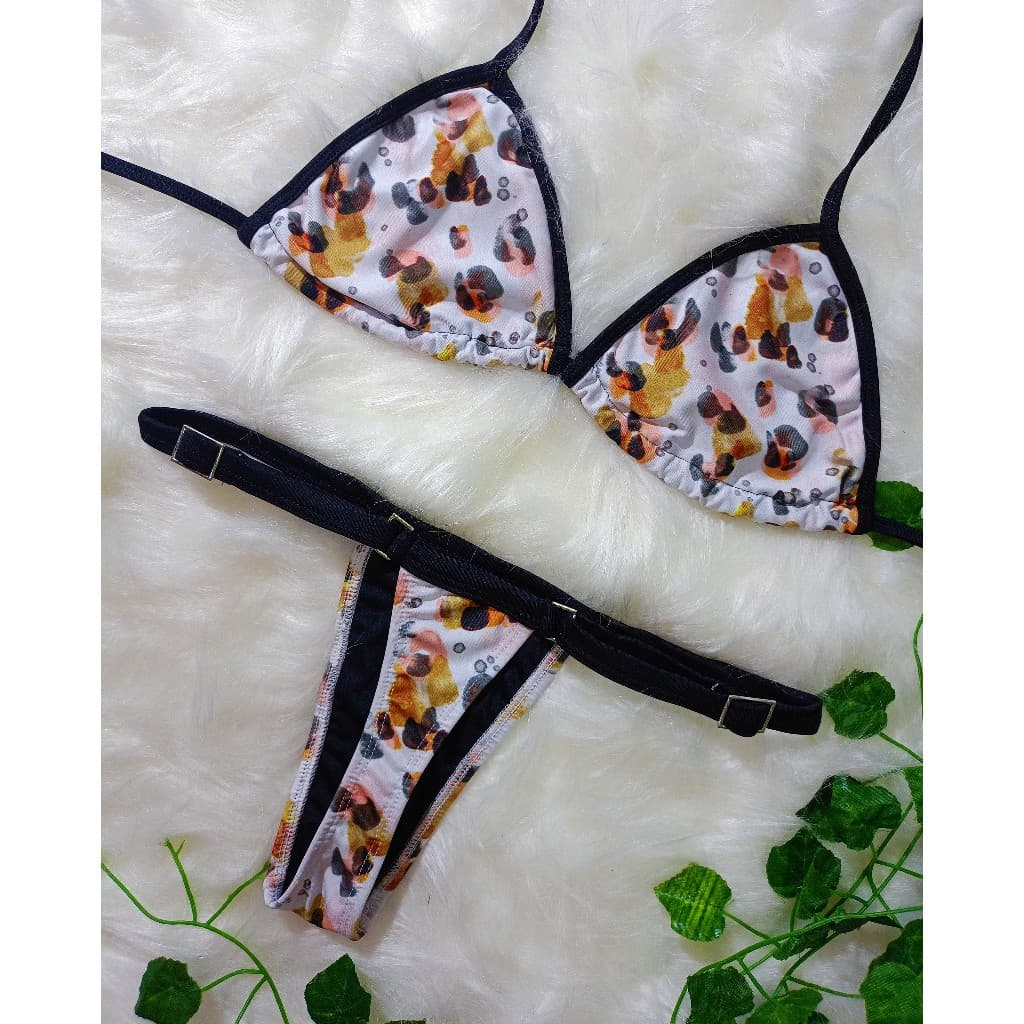 Biquíni fita Estampa Animal Print com regulador de tamanho sem bojo