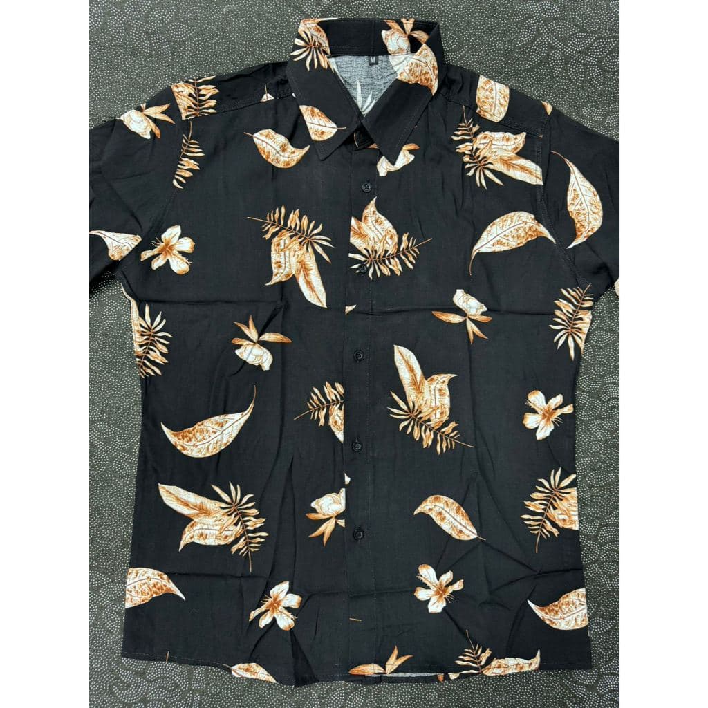 Camisa Floral Havaiana Praia Verão Masculino Manga Curta De Botão Tecido Viscose