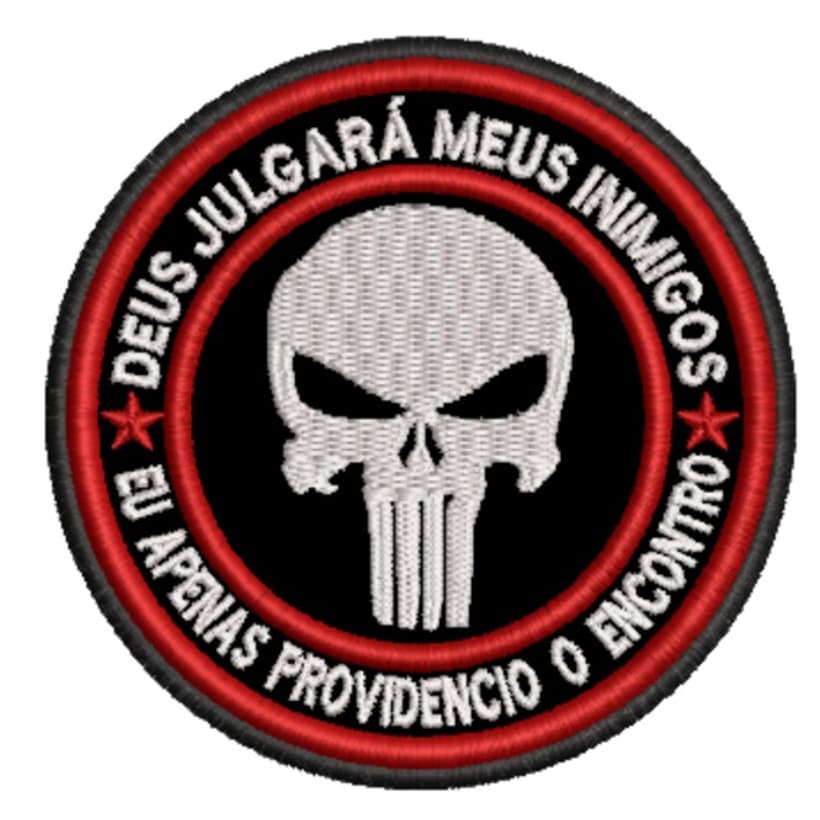Patch Bordado Justiceiro - Caveira Com Termocolante