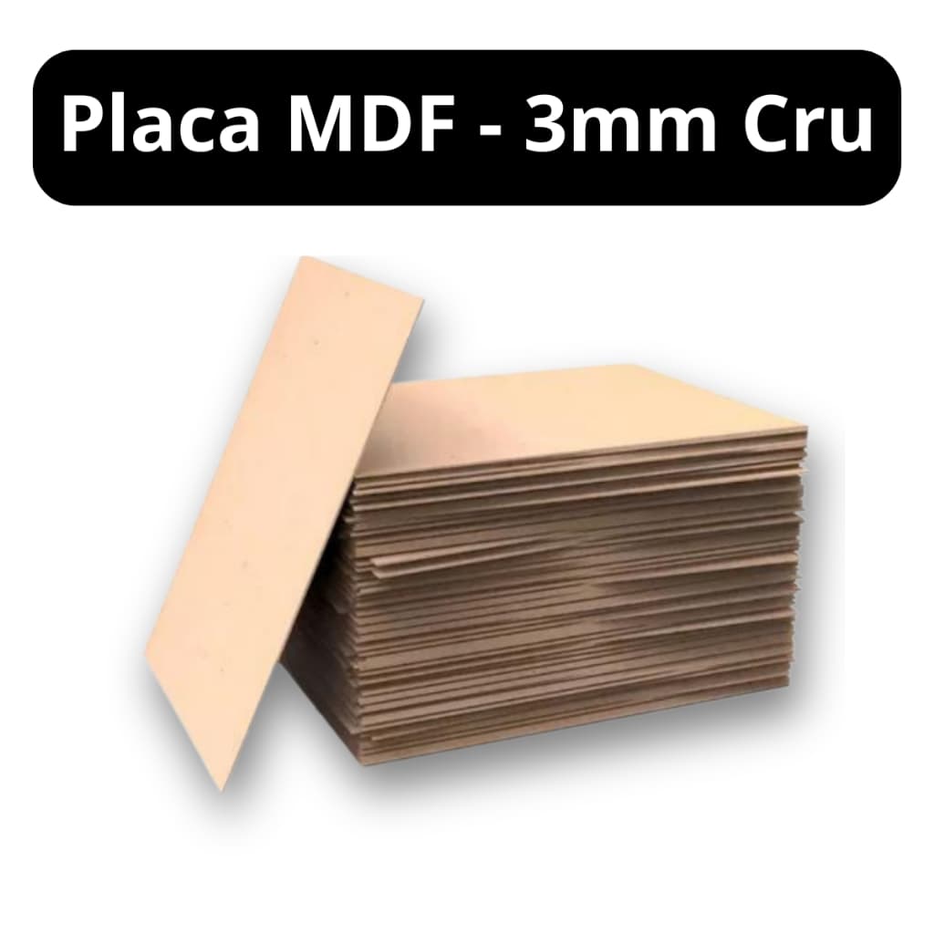 Placa Chapa MDF Cru 3mm 40x30 cm Quadro Artesanato