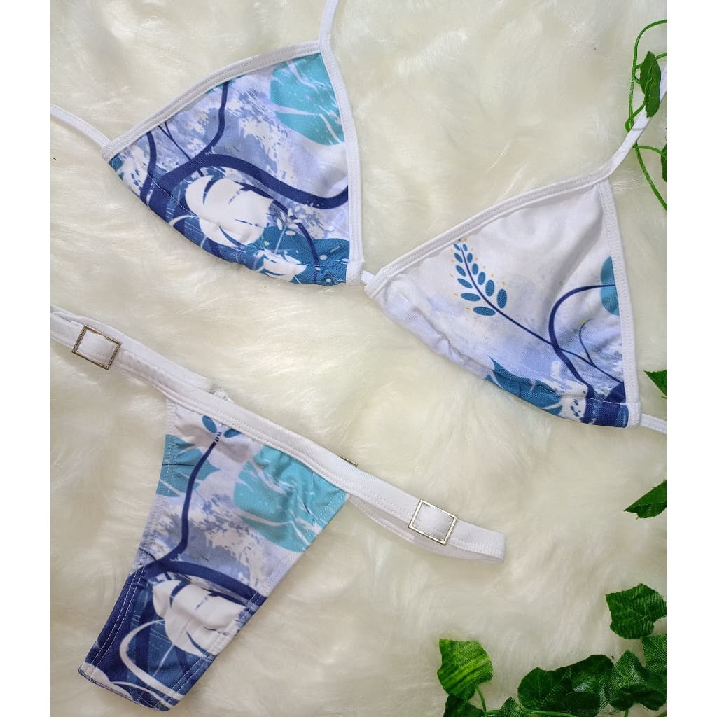 Biquíni Fita Estampado Fio Dental Marquinha verão Sem Bojo