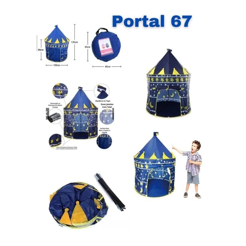 Toca castelo barraca infantil Azul Toca Menino Tenda Principe