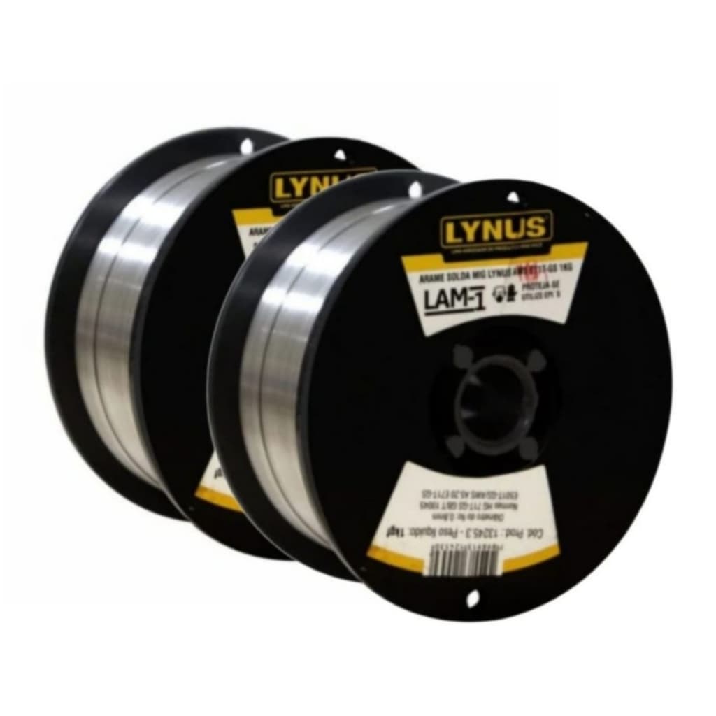 KIT 2 UNIDADES ARAME SOLDA MIG SEM GAS LYNUS 0,8mm