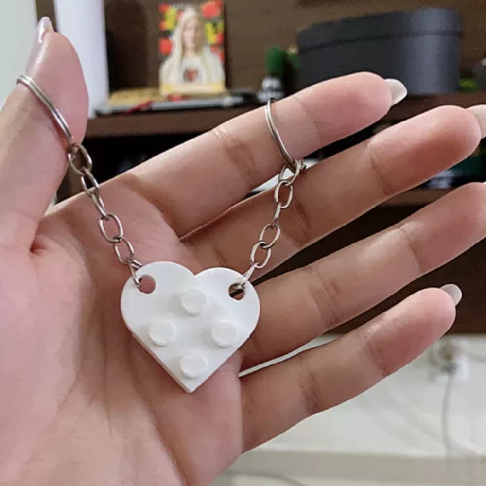 Chaveiro Lembrança Personalizado FLEXIVEL CORAÇÃO LEGO CASAL diversos Com Pingente Colecionavel Chave Carro
