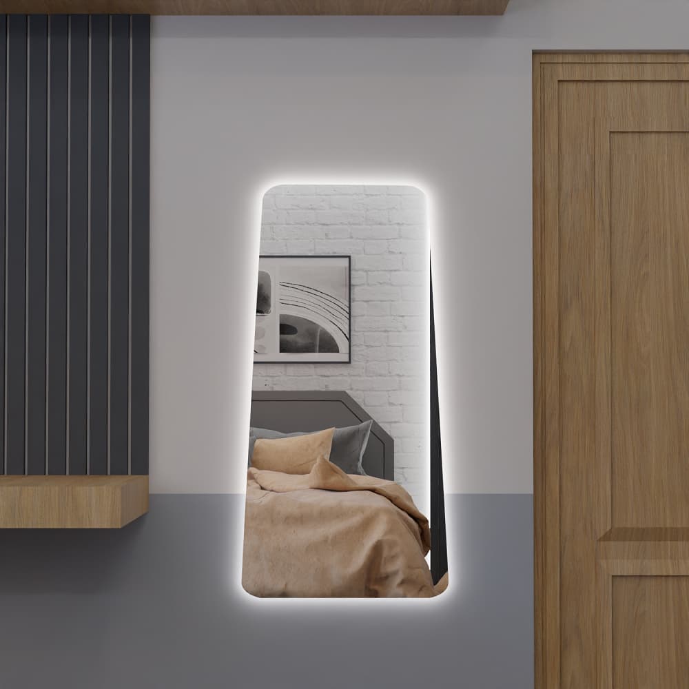 Espelho Organico Com Led E19 115CM x 60cm Luz Branca e Amarela Sala Quarto Salão