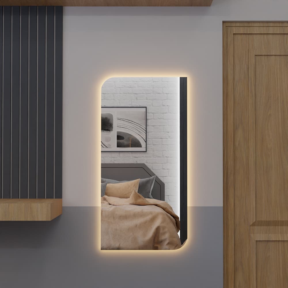 Espelho Organico Com Led E24 Luz Branca e Amarela Sala Quarto Salão