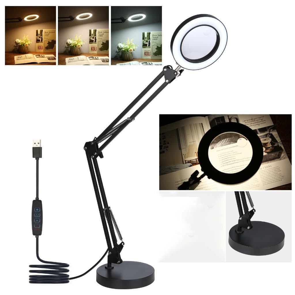 Luminaria De Mesa Led Ring Light Articulado Garra Aumento 5x