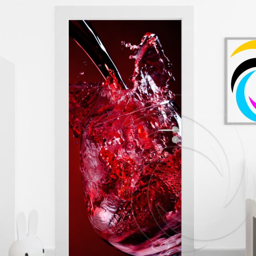 Taça de Vinho 02511 - Papel Parede Adesivo para Portas de Madeira ou Vidro Decoração Revestimento