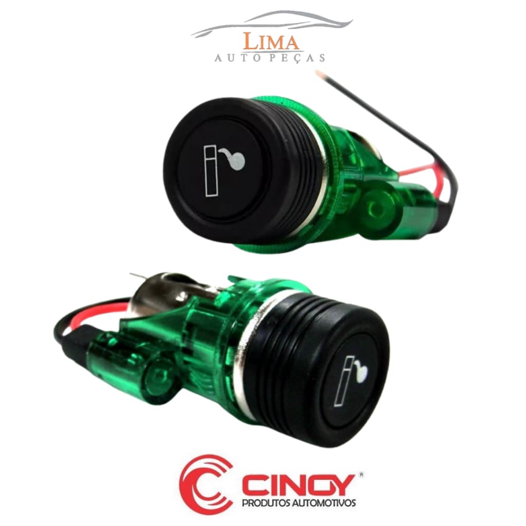 Acendedor de Cigarro Automotivo Universal / Tomada 12v Luz Verde