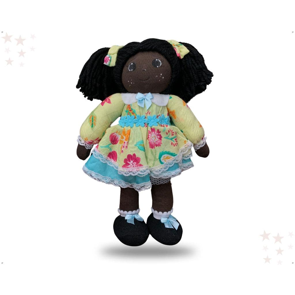 Boneca Pano Maria Chiquinha com Vestido Verde Feito a Mão Brinquedo Decoração Casas Festas Enfeite