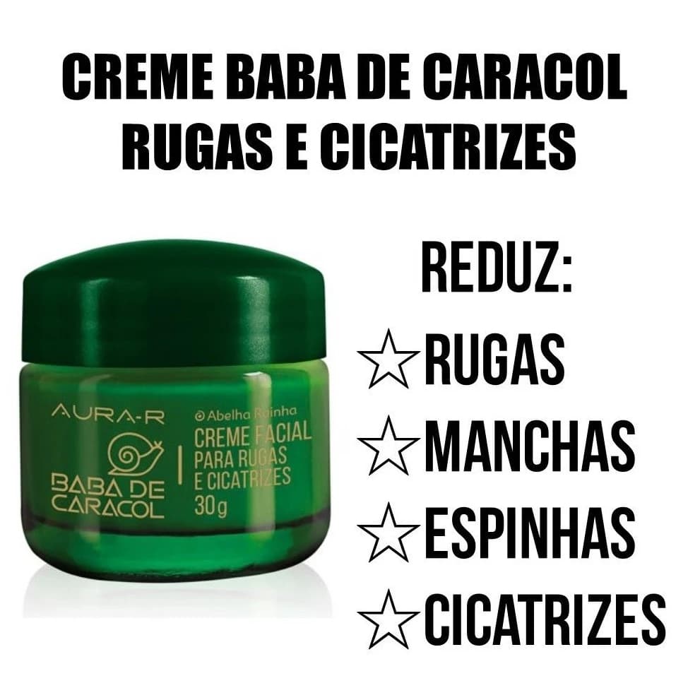 Baba De Caracol – Creme para Rugas e Cicatrizes 30g  Abelha Rainha