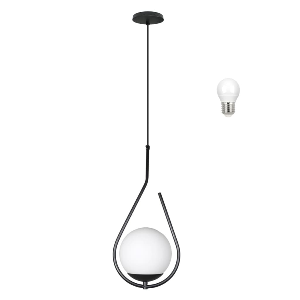 Luminaria Pendente Moon Jabuticaba Ornit Gota Globo 15 cm com Lampada