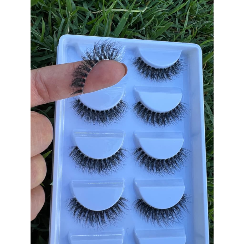 Cílios Postiços 5 Pares Base Silicone Nylon Transparente Reutilizável