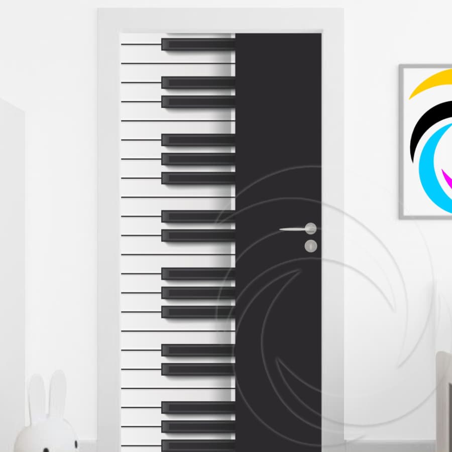 Piano 01632 - Papel Parede Adesivo para Portas de Madeira ou Vidro Decoração Revestimento