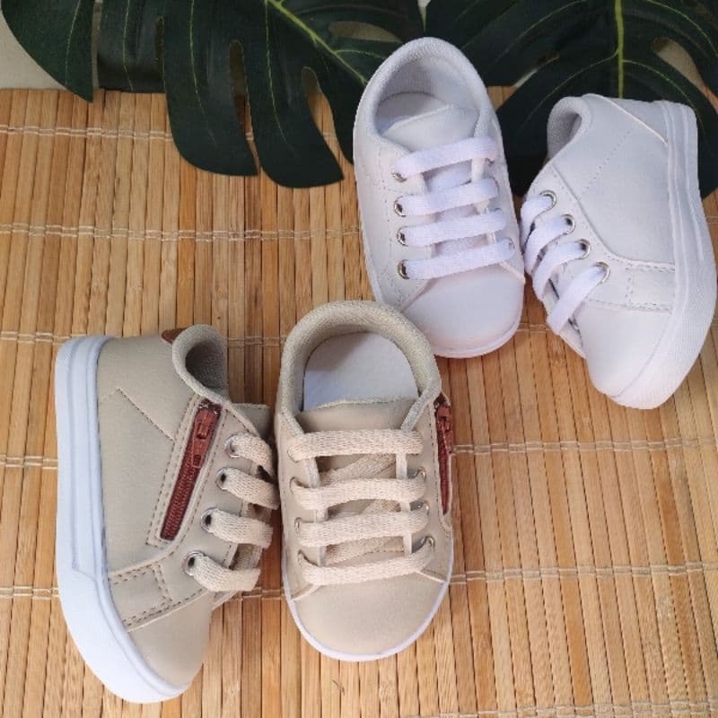 Sapatinhos para bebê sapatinho branco bege bebê calçado infantil tênis tenis bb