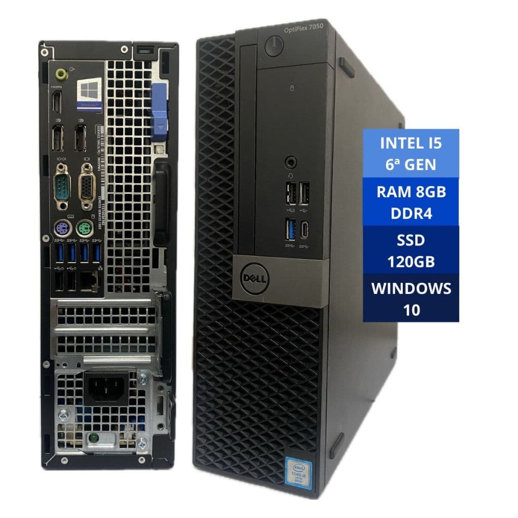 Mini Computador CPU Dell Optiplex 7050 Core I5 6ª Geração 8GB DDR4 SSD 120GB | Windows 10 | MINI OPTIPLEX 7050