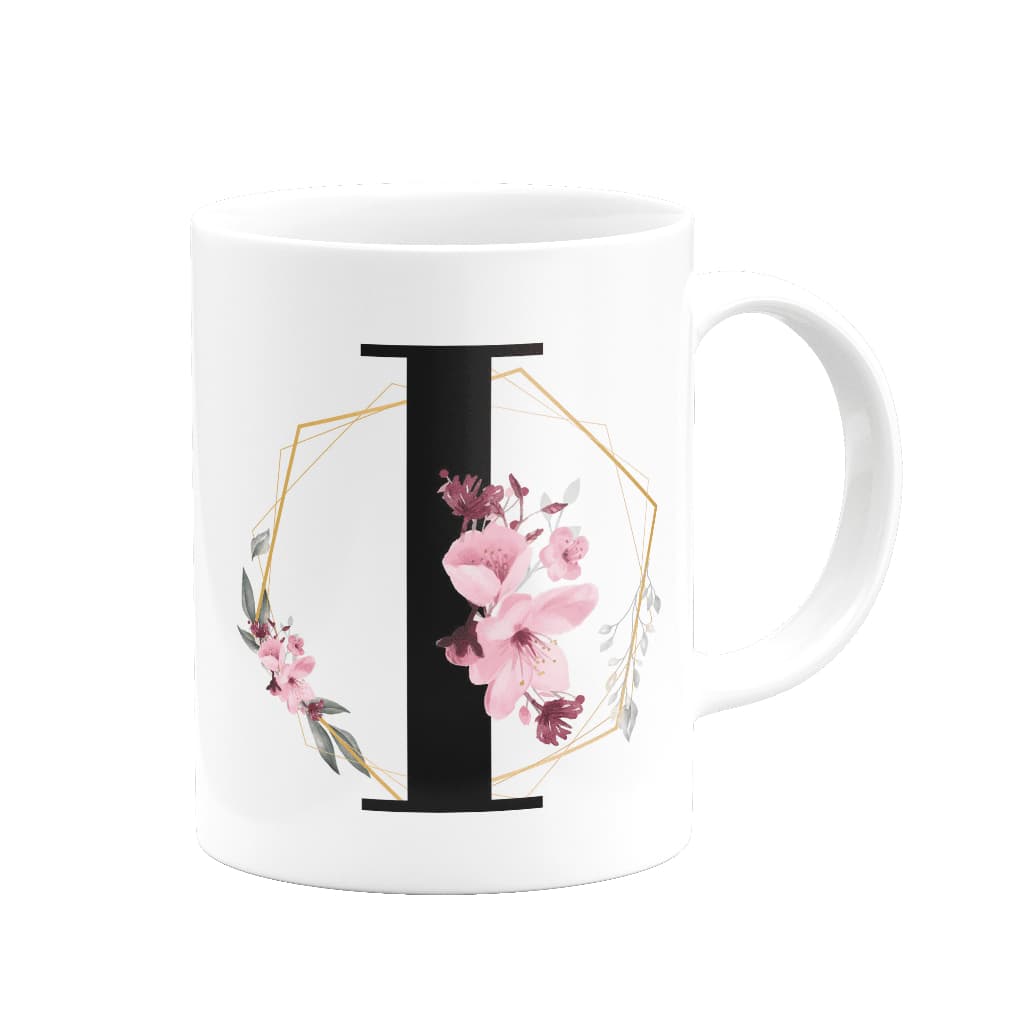 Caneca Xicara Personalizada com Nome e Letra do Alfabeto Glamour