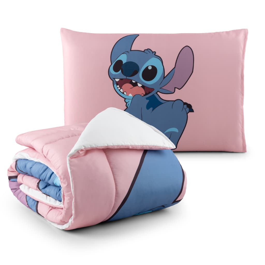 Edredom Colcha Stitch Para Cama De Solteiro 1,60x2,40