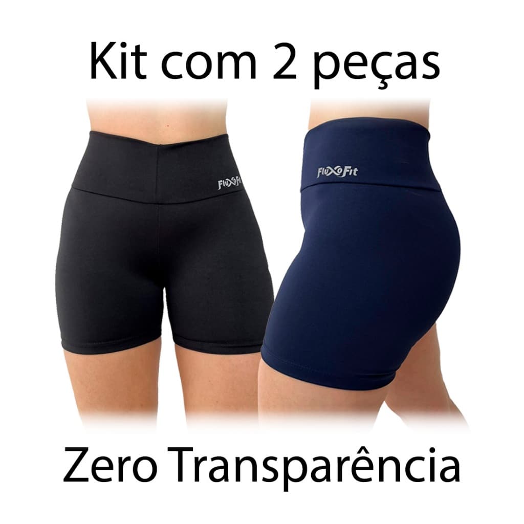 Kit 2 shorts ZERO TRANSPARÊNCIA FITNESS
