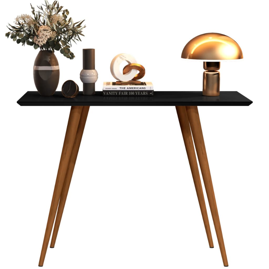 Buffet Aparador Classic Mesa Mesinha Sala Jantar Cantinho Decoração café Pé Palito Madeira MDF cor Preto