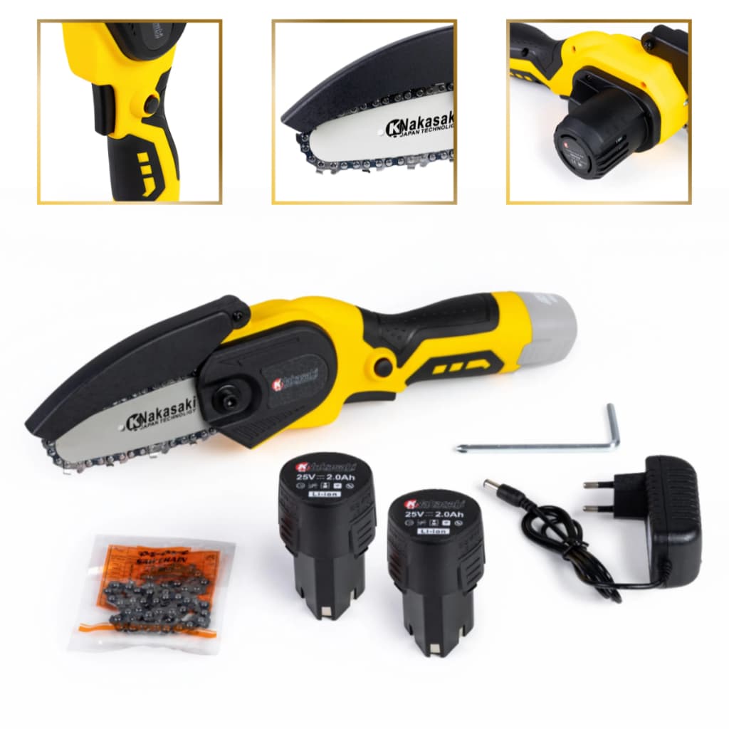 Mini Moto Serra 800w Elétrica A Bateria de Lítio 25v Bivolt Portátil - Poda Muito Potente
